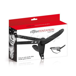 Black-strap-on-double-dildo