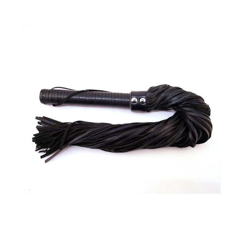 ROUGE LEATHER HANDLE LEATHER FLOGGER BLK