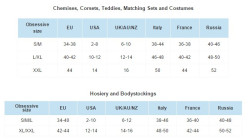 obsessive size chart