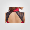 Red & Black Crotchless Lingerie Set