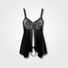 Black Babydoll Dress & String Set