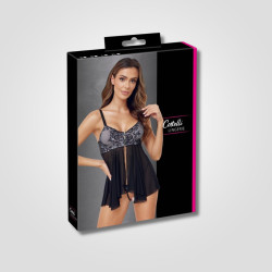 Black Babydoll Dress & String Set