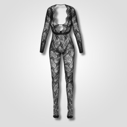 Semi-transparent Long Open Bodystocking