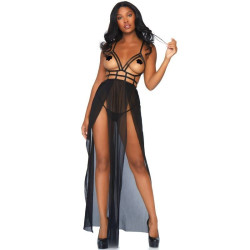 DI CAGE MAXI DRESS & G STRING BLACK