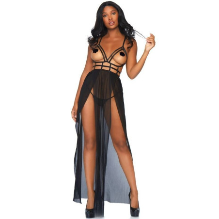 DI CAGE MAXI DRESS & G STRING BLACK