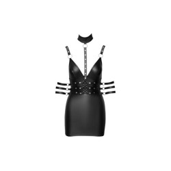 CC Black vinyl bondage dress s