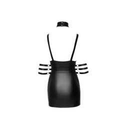 CC Black vinyl bondage dress s