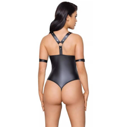 CC Black vinyl open bondage body S