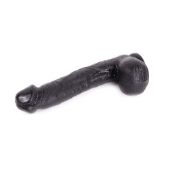 DINOO BLACK DILDO W/BALLS 30.5CM CURVED