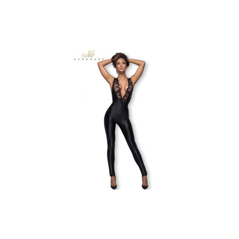 NOIR-F167-LACE-V-NECK-JUMPSUIT-MONO-S