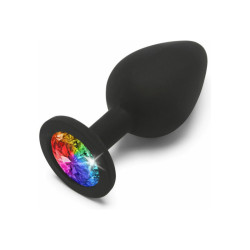 Rainbow-booty-jewel-plug-medium